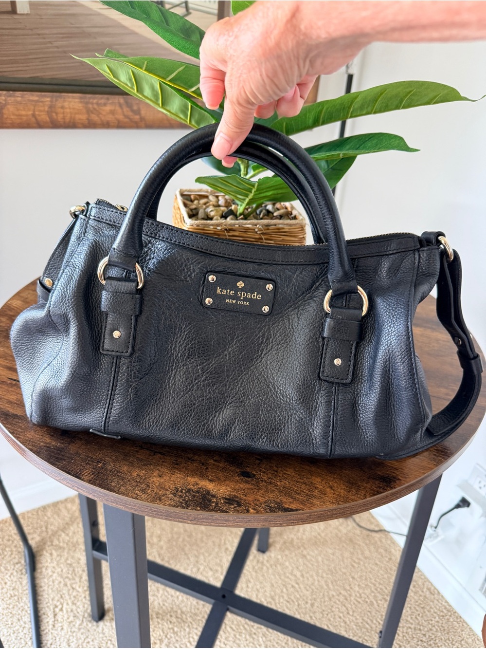 Kate Spade New York Black Pebbled Leather Satchel